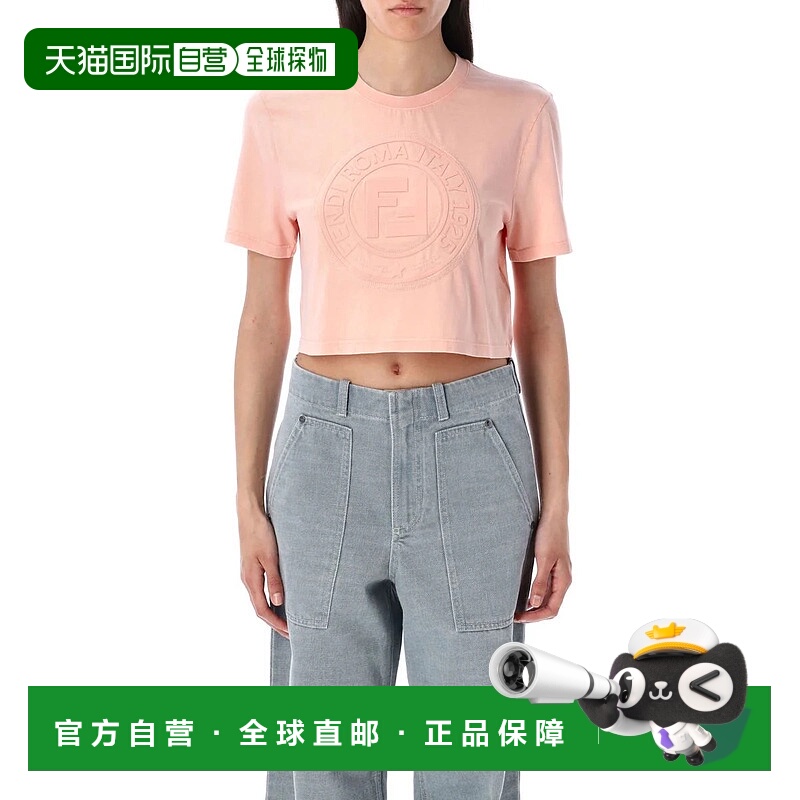1h可退 FENDI 女士T恤 25PFS9715ASNIF1RX7 SS2025 红色 Fendi Cr
