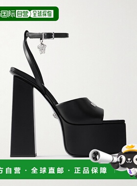 1h可退 潮奢 versace 范思哲 女士 精饰皮质防水台凉鞋 1019842DV