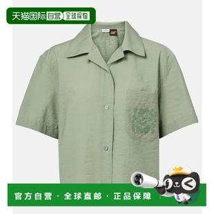 罗意威 LOEWE 女士 Anagram 1h可退 棉混纺府绸衬衫 潮奢