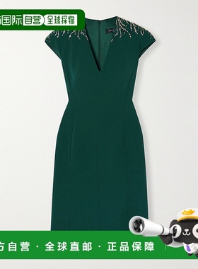 1h可退 潮奢 Jenny Packham 女士 精饰卡迪中长连衣裙 JPEX242GRE