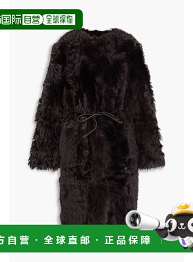 1h可退 潮奢 ZIMMERMANN 女士 束带毛羊皮大衣 7974JF231CHOCOLAT