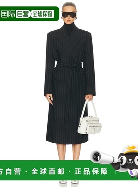 1h可退 潮奢 Acne Studios 艾克妮 女士 Olyx 细条纹长款大衣 A90