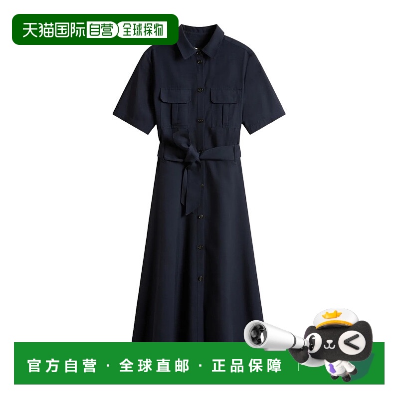 1h可退 潮奢 Woolrich 沃尔里奇 女士 翻领短袖连衣裙 CFWWDR0190