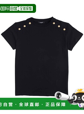 BALMAIN 男童T恤 BX8A31Z3186930OR AW2025 黑色短袖