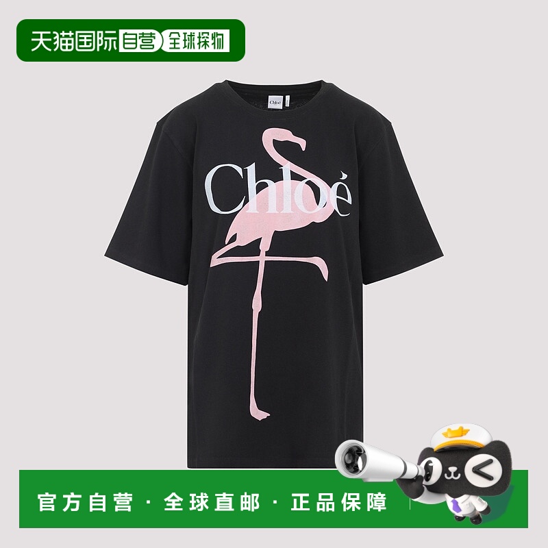 CHLOÉ 女士T恤 CH26SJH20807070 SS2026 黑色 Cotton t-shirt wit