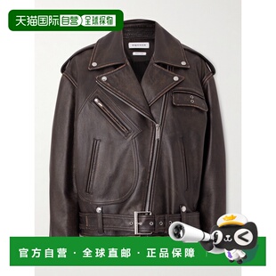 1h可退 潮奢 mcqueen 亚历山大 麦昆 女士 大仿古皮革机车夹克 83