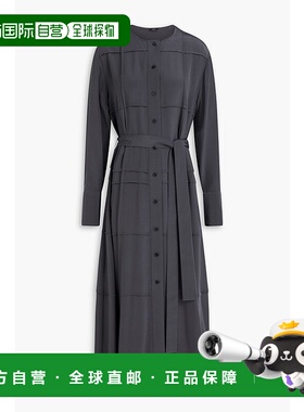 1h可退 潮奢 JOSEPH 约瑟夫 女士 Helene 细褶真丝双绉中长连衣裙