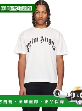 1h可退 潮奢 Palm Angels 棕榈天使 男士 灰白色 Curved Logo T