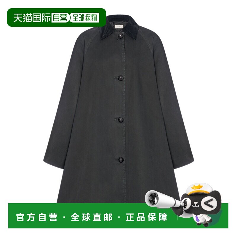 THE ROW 女士风衣 R000050W4832FBK AW2026 黑色 Ina 长袖风衣 - 实物图