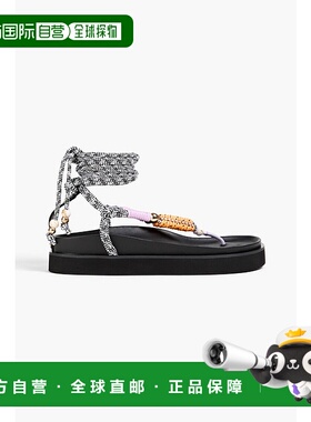 1h可退 潮奢 Maje 女士 精饰灯芯绒皮质凉鞋 MFACH00682PARME