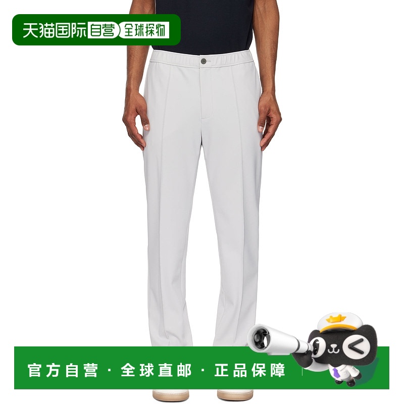 1h可退 潮奢 THEORY 希尔瑞 男士 灰色 Curtis Drawstring 长裤 L