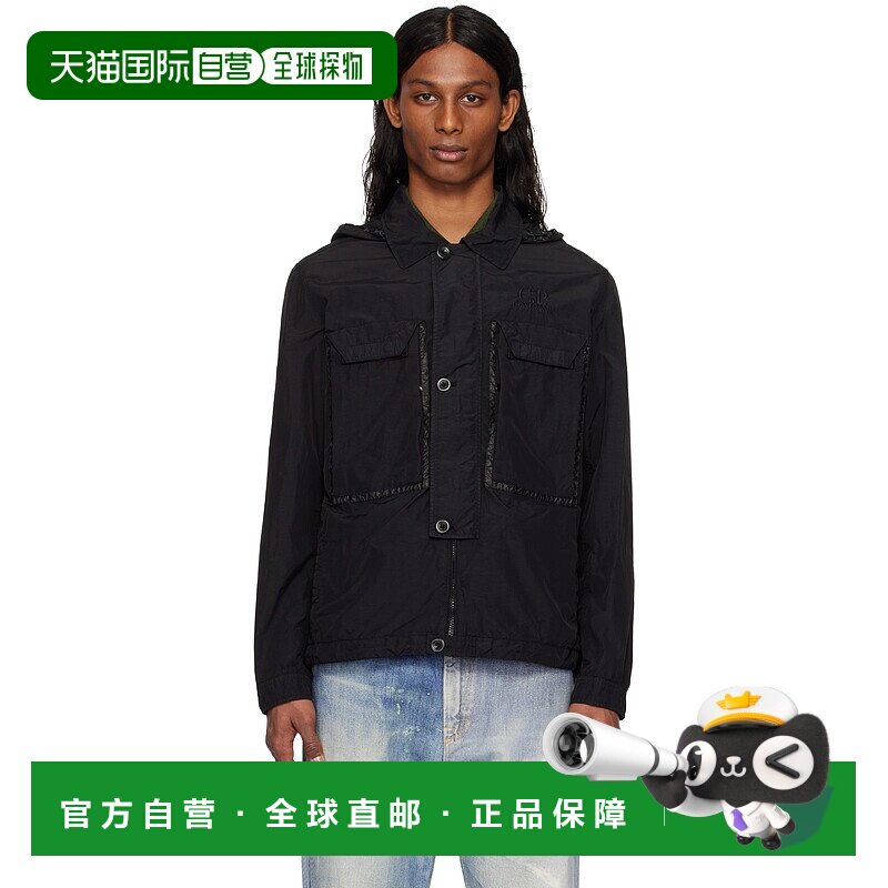 1h可退 潮奢 C.P. Company 男士 黑色 Flatt Nylon Goggle 夹克 1