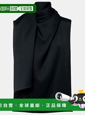 1h可退 潮奢 KHAITE 女士 Loe cr&ecirc;pe 围巾领缎面上衣女装