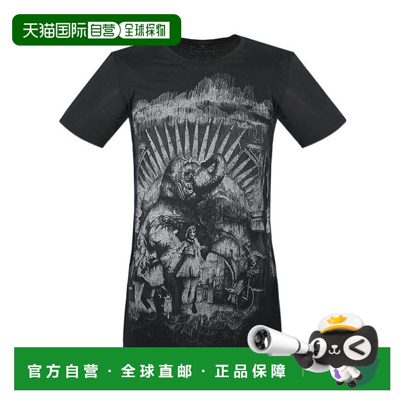 1h可退 BALMAIN 男士T恤 S3HJ601I107ANT AW2021 黑色 黑色大象印