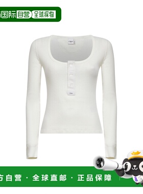 CHLOÉ 女士针织衫 CH26SJH29185107 SS2026 白色 Top with a roun
