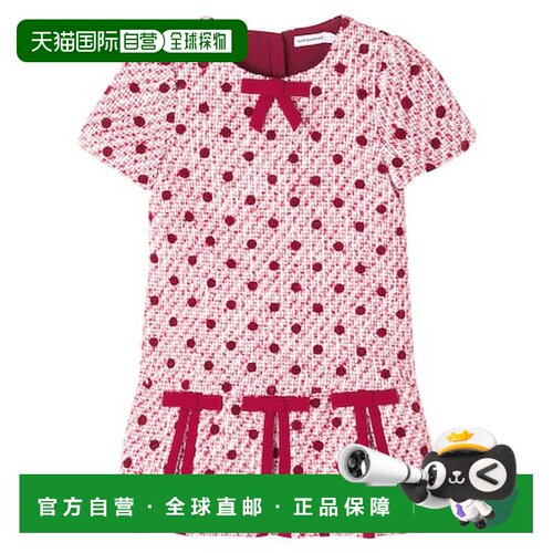 1h可退 潮奢 Self-Portrait 女童 蝴蝶结装饰波尔卡圆点毛圈连衣