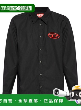 DIESEL 男士衬衫 A146340PCAL9XX AW2024 黑色 长袖衬衫