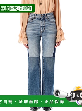 CHLOÉ 女士牛仔裤 C24WDP141594ZD AW2024 蓝色 拼布喇叭牛仔裤