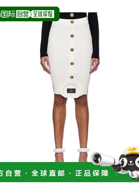 BALMAIN 女士半身裙 EF1LBA60KI100FA SS2025 白色 松紧腰半身裙