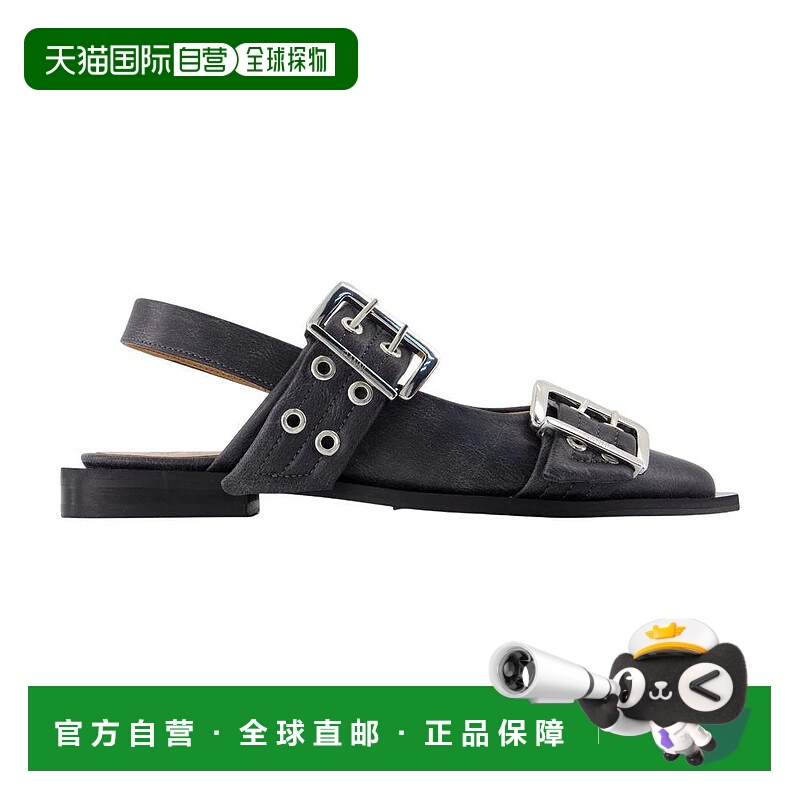 1h可退 GANNI 女士芭蕾乐福鞋 S3152 AW2025 灰色 Ganni Feminine