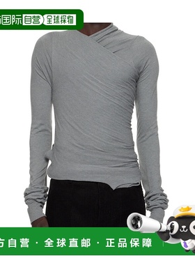 RICK OWENS 男士T恤 RU02E1262JR06 AW2025 灰色 长袖 T 恤