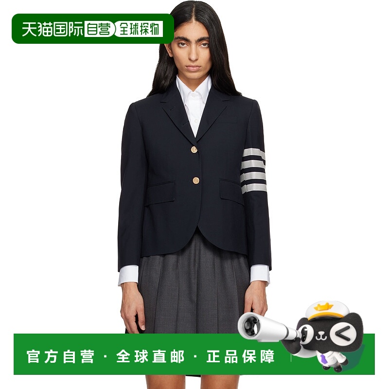 潮奢 Thom Browne 汤姆 布朗 女士 海军蓝 Plain Weave 4-Bar Hig