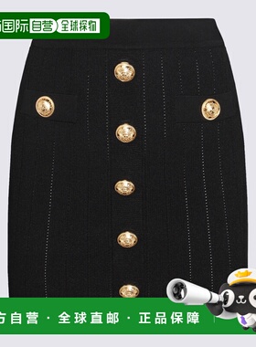 BALMAIN 女士半身裙 DF1LB290KB070PA CO 黑色 针织半身裙