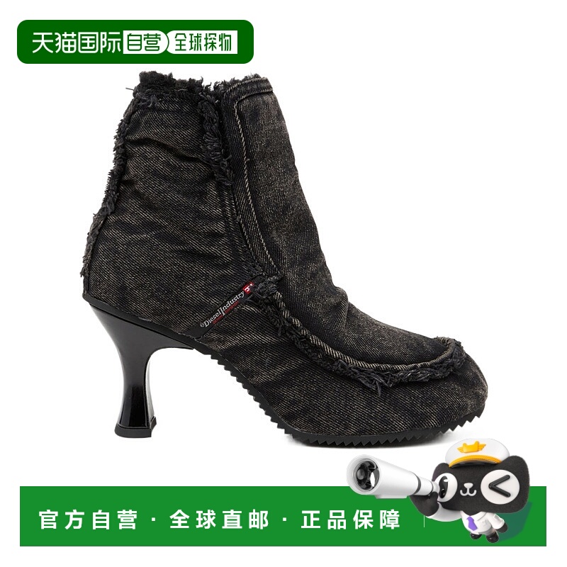 DIESEL 女士高跟鞋 Y03696P1848H5536 AW2025 黑色 D-WOODSTOCK短