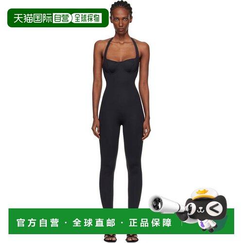 SKIMS 女士 黑色 Body Halter Stirrup 连体紧身衣 BDCAT11260WON
