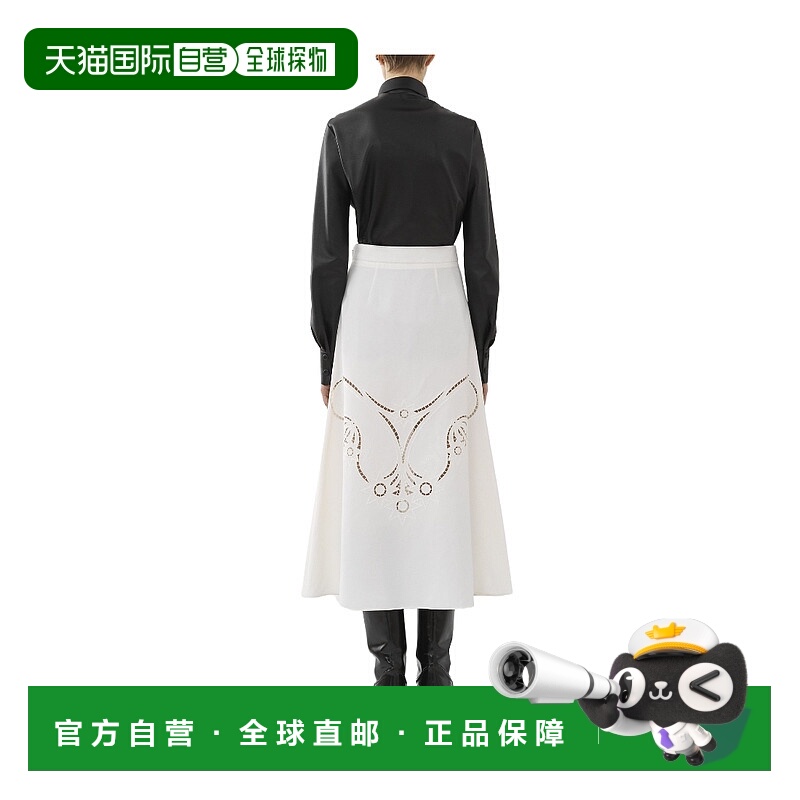 1h可退 CHLOÉ 女士半身裙 C23SJU04037107 SS2023 白色 喇叭形中