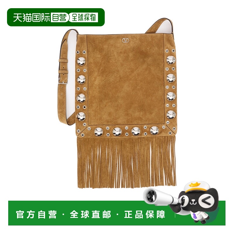 1h可退 VALENTINO 男士斜挎包 YB0D53SVIRDX SS2025 棕色 流苏单