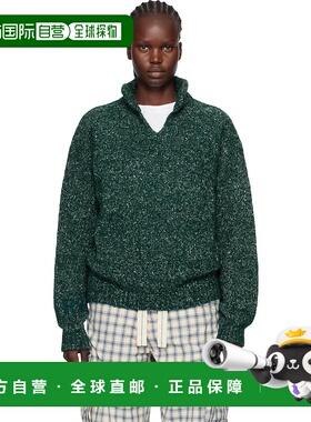 1h可退 潮奢 Erl 女士 绿色 Slit Neck Alpaca Polo 衫 ERL11N006