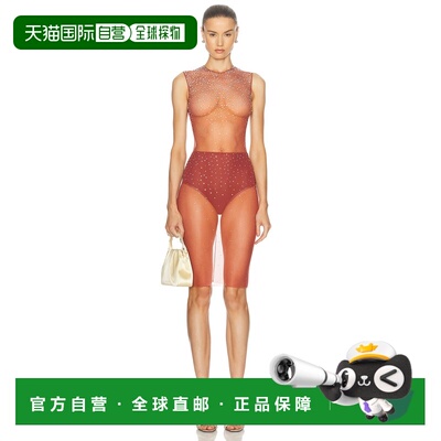 1h可退 潮奢 ALEX PERRY 女士 水晶网纱中长连衣裙 D1401RE25