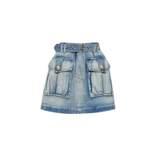 1h可退 BALMAIN 女士半身裙 FF1LBA88DF796FC AW2025 蓝色