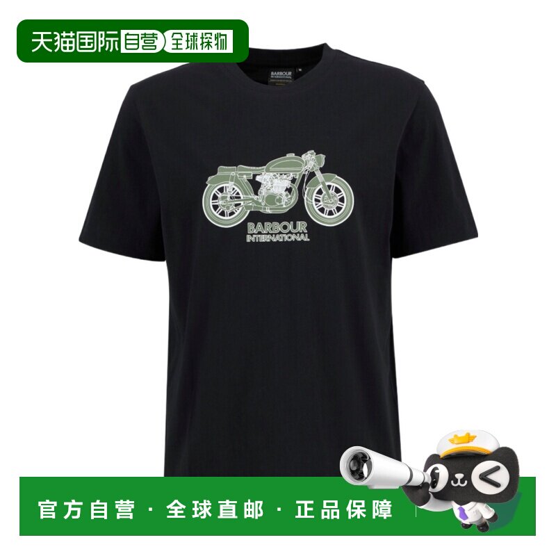 Barbour 男士户外T恤 MTS1601BK11 SS2026 黑色 短信T恤短袖