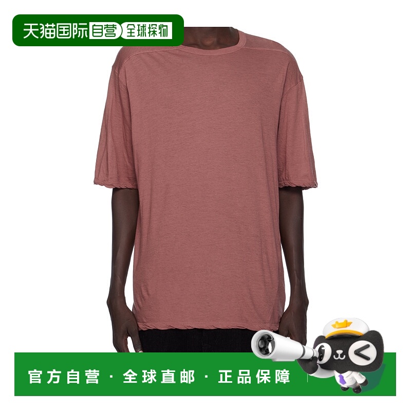 1h可退 RICK OWENS 男士T恤 RU02E1232UC13 AW2025 粉红色短袖
