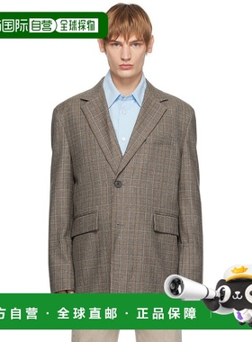 1h可退 潮奢 Wooyoungmi 吴阳米 男士 灰色 Check Wool Single 西