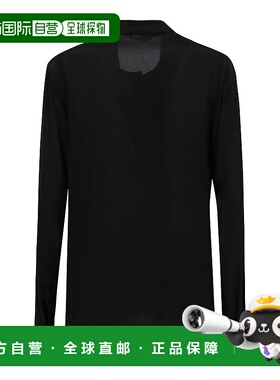 BALMAIN 女士衬衫 BF1HU125SB660PA AW2024 黑色 Pussy bow crepe