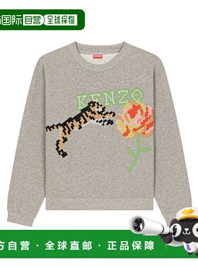 KENZO 女士卫衣 FD52SW0024MC94 SS2023 灰色 徽标套头卫衣长袖