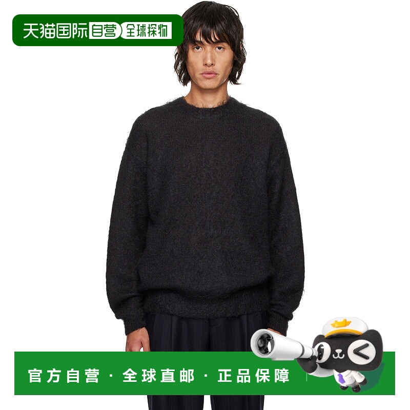 1h可退 潮奢 AURALEE 男士 黑色 Super Kid Mohair 毛衣 A24AP03K