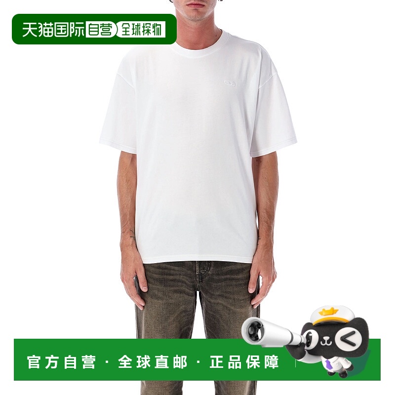 1h可退 DIESEL 男士T恤 A195520PLAT100 AW2025 白色 T-Shirt