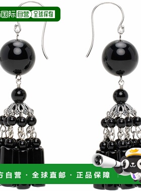 1h可退 潮奢 Sophie Buhai 女士 银色 & 黑色 Embleme 耳坠 R25E0