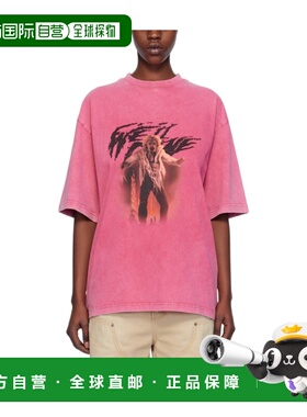 WE11DONE 女士衬衫 WDTT024723UPK SS2024 粉红色 圆领短袖T恤