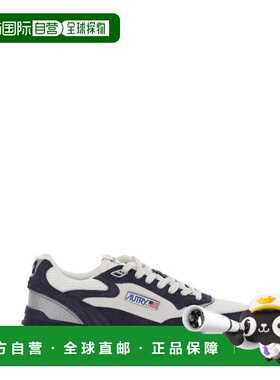 潮奢 AUTRY 男士 'Hyperway' 蓝色低帮带Logo拼接鞋舌侧边高科技