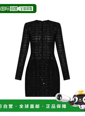 BALMAIN 女士连衣裙 GF1R801236KJ0PA SS2026 黑色 Dress with sh