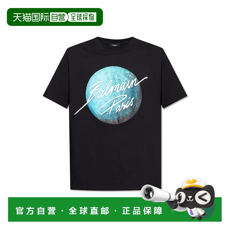 1h可退 BALMAIN 男士T恤 EH0EG010GE80EOA CO 黑色