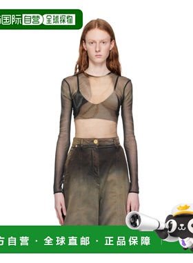 BALMAIN 女士衬衫 AF0AR535JF71EHD SS2023 棕色 长袖T恤