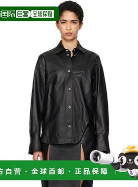 1h可退 潮奢 The Attico 女士 黑色 Eliza 皮革衬衫 250WCB00074L