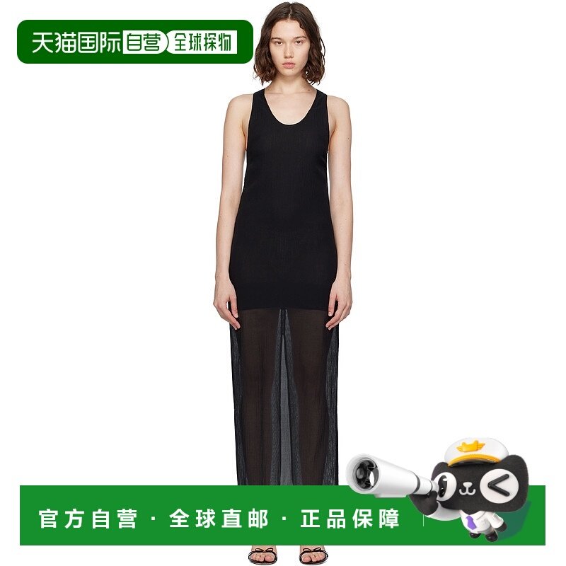 1h可退 潮奢 TOTÊME 女士 黑色 Crinkled Scoop Neck 连衣裙 253W
