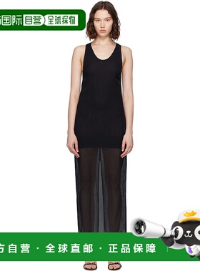 1h可退 潮奢 TOTÊME 女士 黑色 Crinkled Scoop Neck 连衣裙 253W
